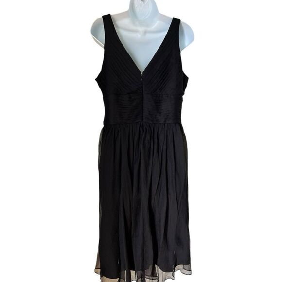 NWT JS Collection 100% Silk Evening Sleeveless Little Black Holiday Dress Sz 12 - Picture 3 of 10